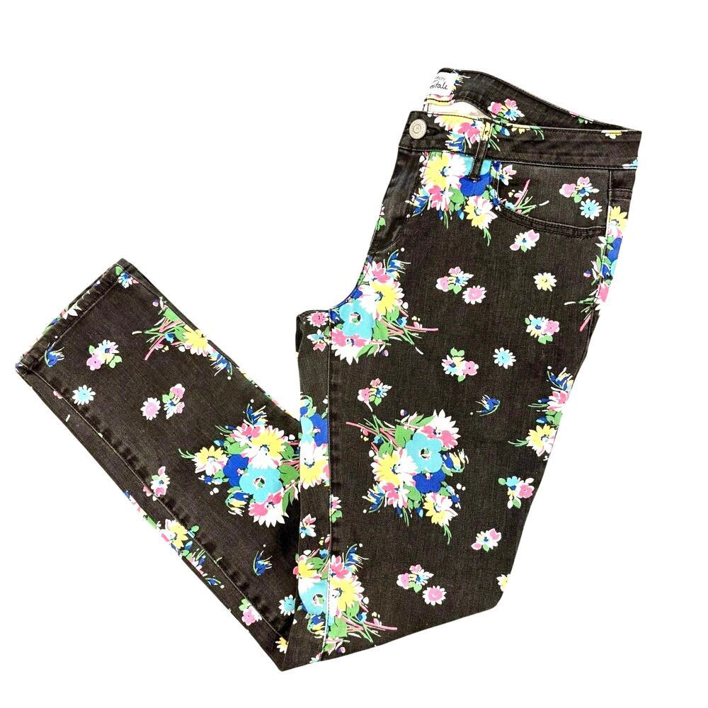 90s Aeropostale Floral Skinny Jeans Stretch Grunge Indie Sleaze Skater 13/14